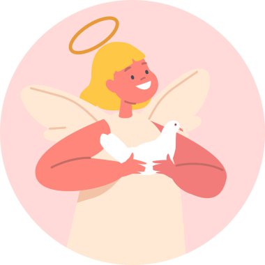 Güvercin kuşlu güzel melek.