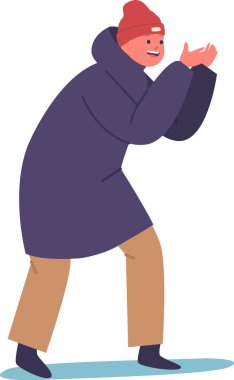 Mutlu kış çocuğu oynuyor