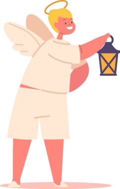 Tatlı melek fener tutuyor.