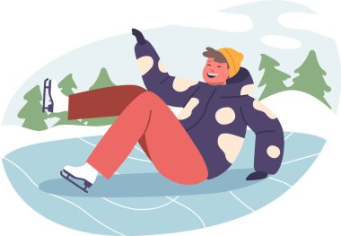 Buz patencisi piste düşüyor.