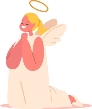 Tatlı melek dua ediyor.