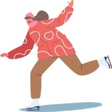 Mutlu kız kış patencisi