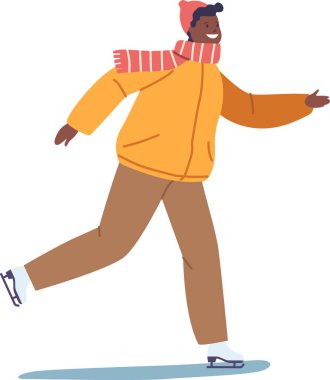 Neşeli çocuk kış patencisi