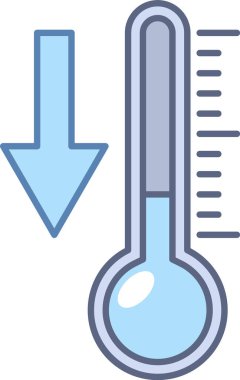 Sıcak hava mavi termometre sembolü