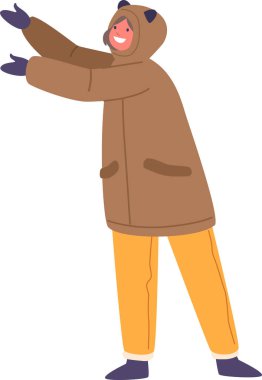 Mutlu kız çocuk sevinen kar