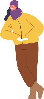 kış giysileri içinde mutlu bir kadın