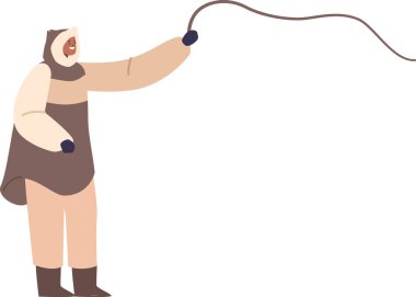 Eskimo adam kement atıyor.