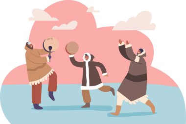 Eskimo ailesi tef ile dans ediyor.