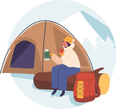 Kamp ateşinde çocuk istirahatı