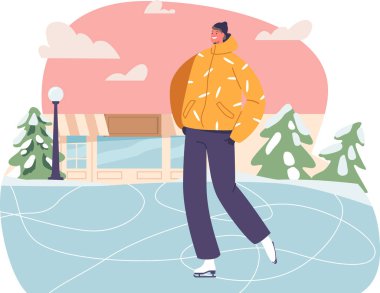 Şehir parkında buz pateni yapan adam