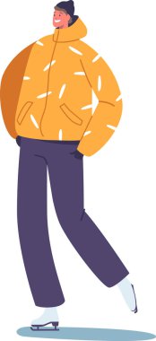 Genç adam buz pateni yapmaktan hoşlanıyor.