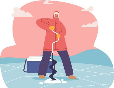 Balıkçı balık tutma yeri hazırlıyor.