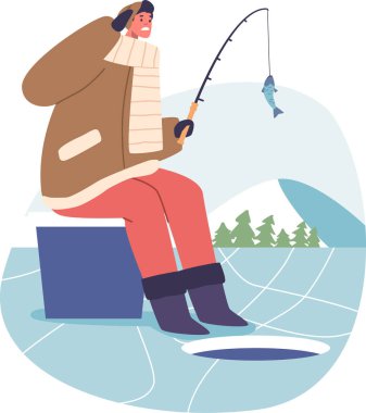 Üzgün balıkçı küçük bir balık yakaladı.