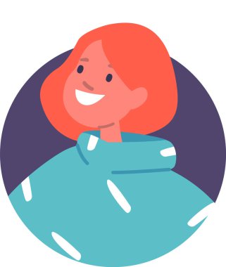 Gülümseyen kızıl saçlı kız çocuk avatarı