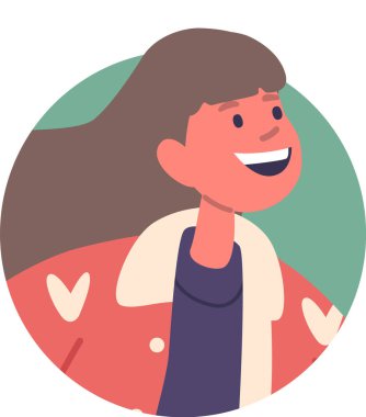 Mutlu heyecanlı kız çocuk avatarı