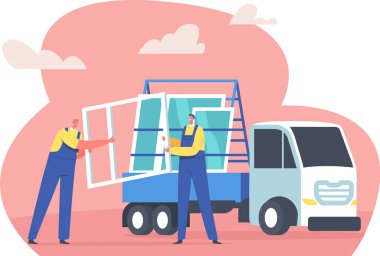 İşçi takımı pencereleri yüklüyor