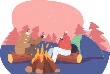 Noel 'i ormanda kutlayan çift