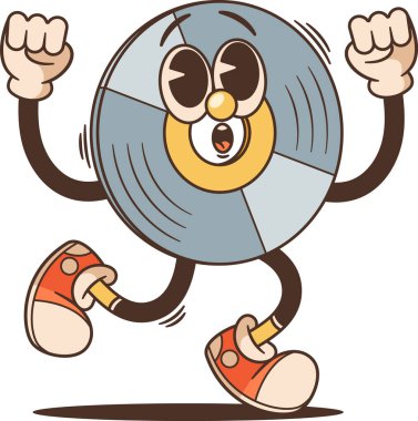 Vinil disk karakter retro biçimi