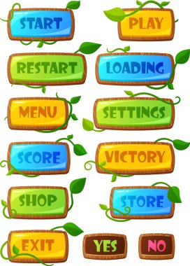 Oyun menüsü ahşap düğmesi