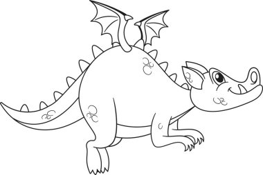 Siyah-beyaz sevimli uçan ejderha.