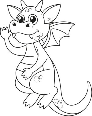 Tatlı peri masalı siyah beyaz ejderha