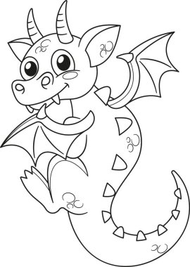 Şirin, ürkütücü, siyah beyaz ejderha.