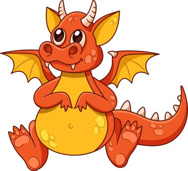 Şirin ejderha oturuyor.