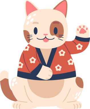 Şanslı kedi doğu bornozu giyiyor.