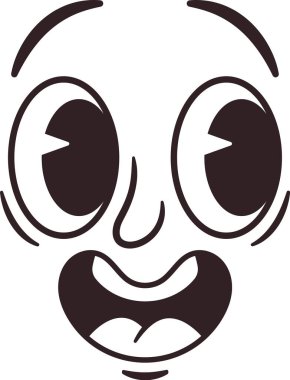 Retro şaşırmış yüz ifadesi