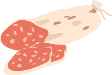 Sosis dilimlenmiş piknik yemeği.