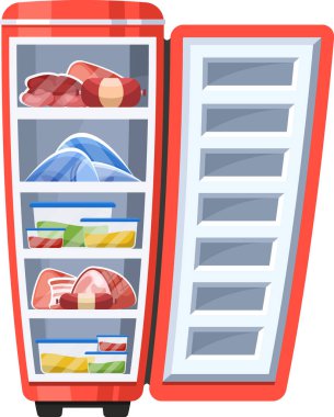Buzdolabını yiyecekle açtık.