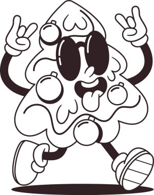 Eski moda siyah-beyaz Noel ağacı