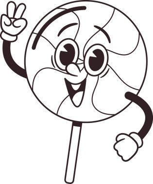 Bonbon şirin eski siyah-beyaz karakter