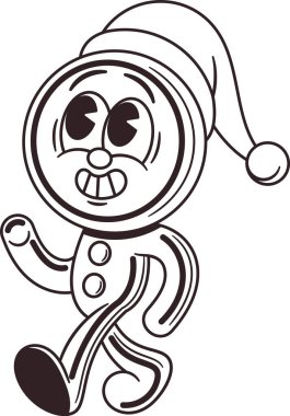 Retro tarzı siyah-beyaz zencefilli kurabiye adam