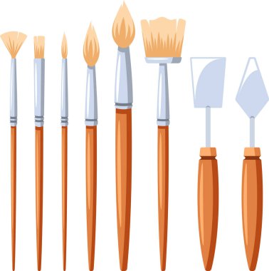 Boya fırçası ve sanatçı resim malzemeleri