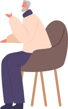 Yaşlı adam coşkuyla konuşuyor.