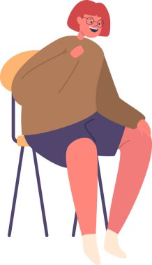 Neşeli heyecanlı kız çocuk oturuyor