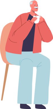 Heyecanlı son sınıf öğrencisi kahve içiyor.