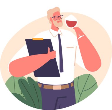 Şarap tadımı yapan şarap garsonu.