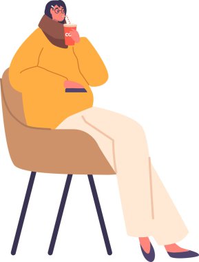 Gazoz içen serbest bir kadın.