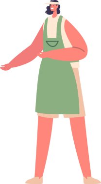 Satıcı kadın karakter hizmet sunar