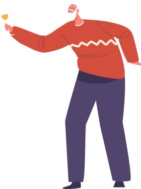 Yaşlı adam Noel partisini kutluyor