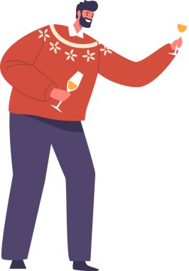 Noel partisini kutlayan adam