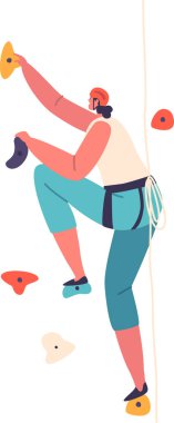 Tırmanma duvarındaki kadın sporcu