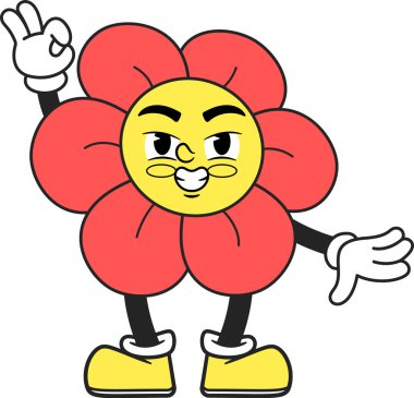 Kırmızı papatya çiçeği Tamam jest