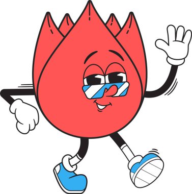 Gözlüklü kırmızı çiçek.