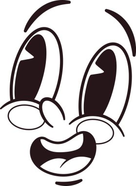 Şaşırtıcı retro yüz karikatürü