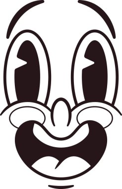 Şaşırmış yüz Kawai karikatürü