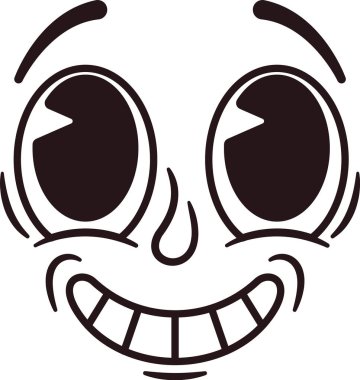 Dişli, gülen, antropomorfik, gülen surat.