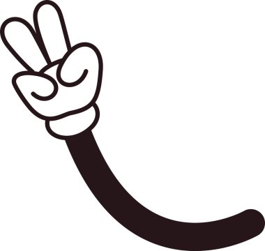 Barış jesti retro komik kol